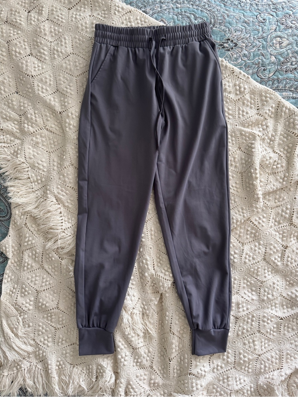 Amazon Women's Light Charcoal Gray Jogger Track Pants - Drawstring Waist